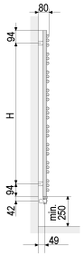 Схема дизайн-радиатора Yucca asymmetric