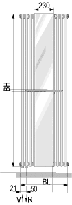 Схема дизайн-радиатора Charleston mirror